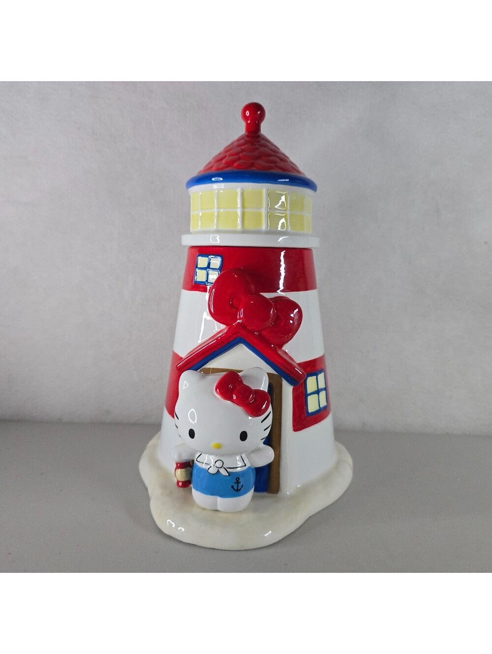 Blue Sky Clayworks Hello Kitty Ceramic Lighthouse Cookie Jar Canister